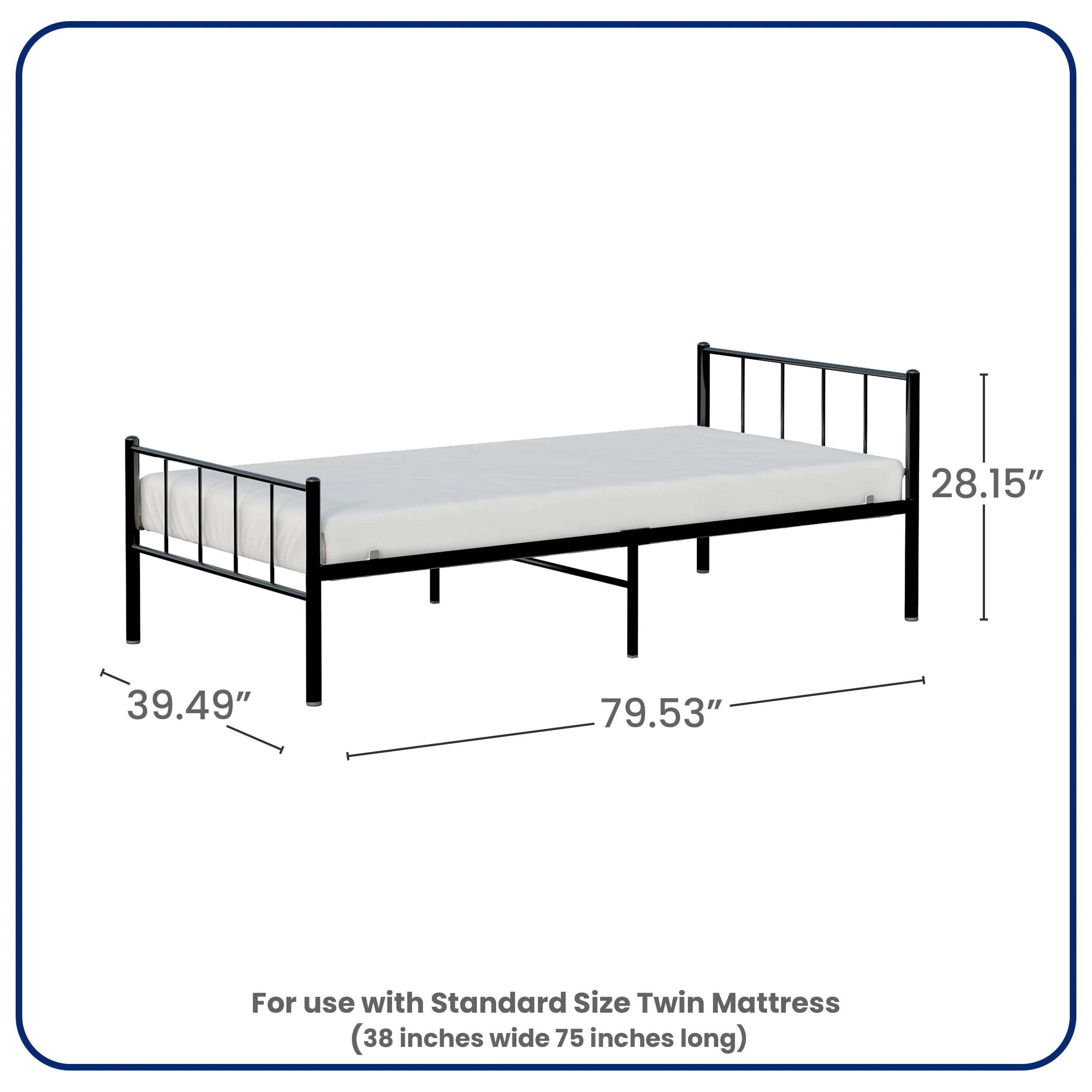 BK Furniture Austin Metal Twin Bed - Image 5