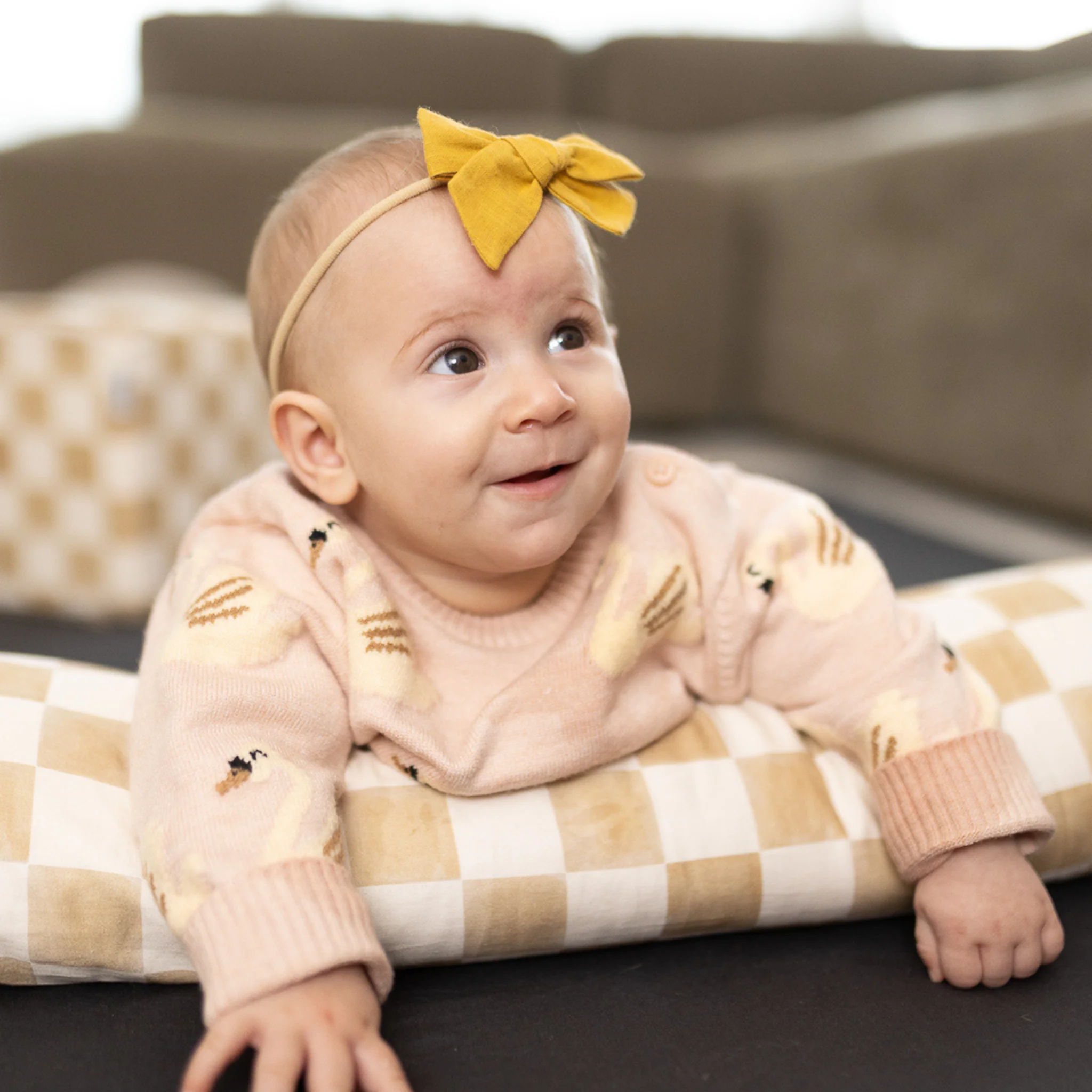 Toki Mats Checker Toffee Support Pillow - Image 4