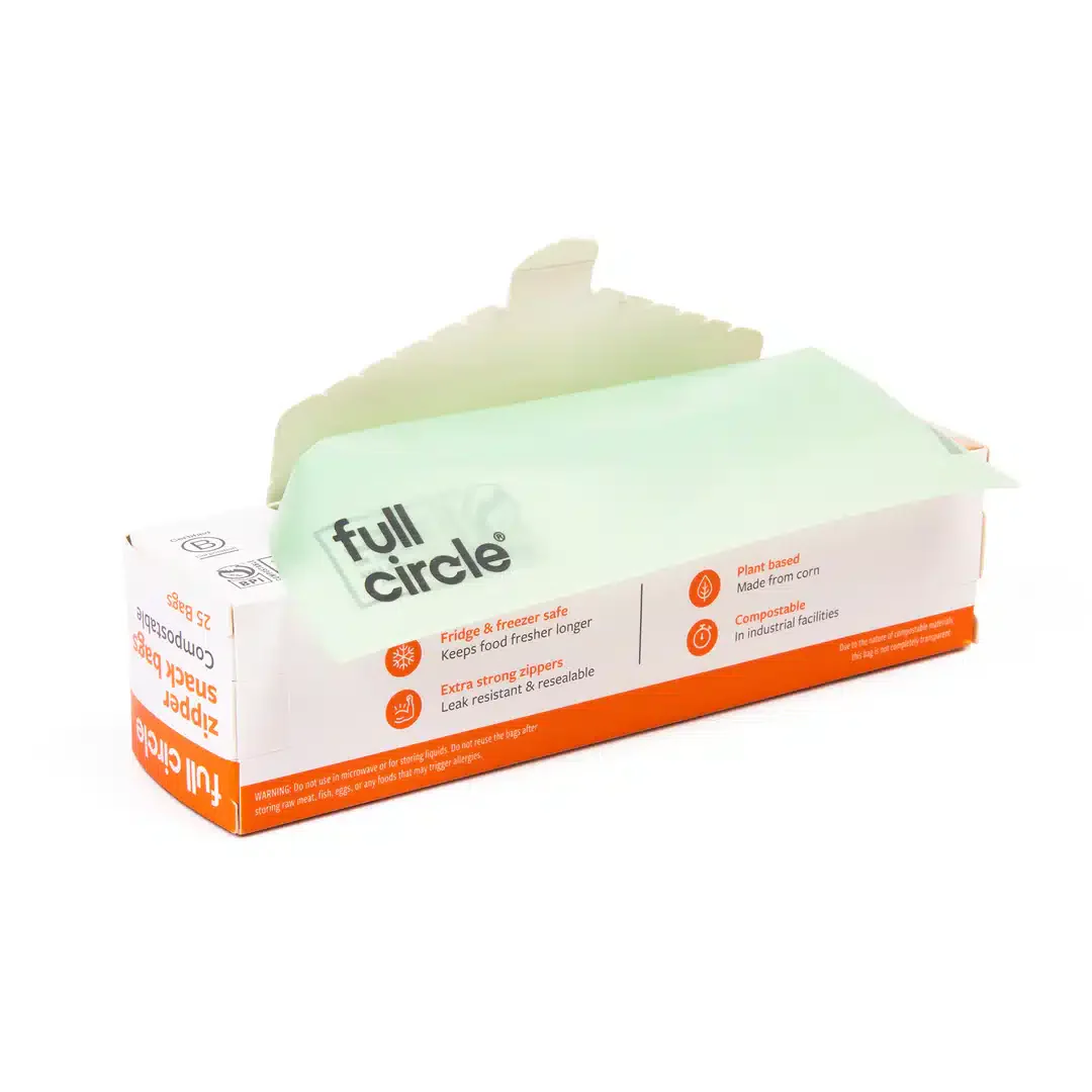 Full Circle Compostable Snack Bags with Zipper - New Sturdier Version! (3 Pack) - Image 3