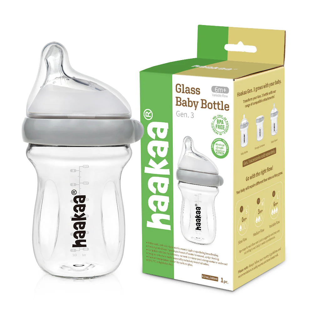 Haakaa Generation 3 Glass Baby Bottle 6 oz/160 ml, 1 PK - Image 4