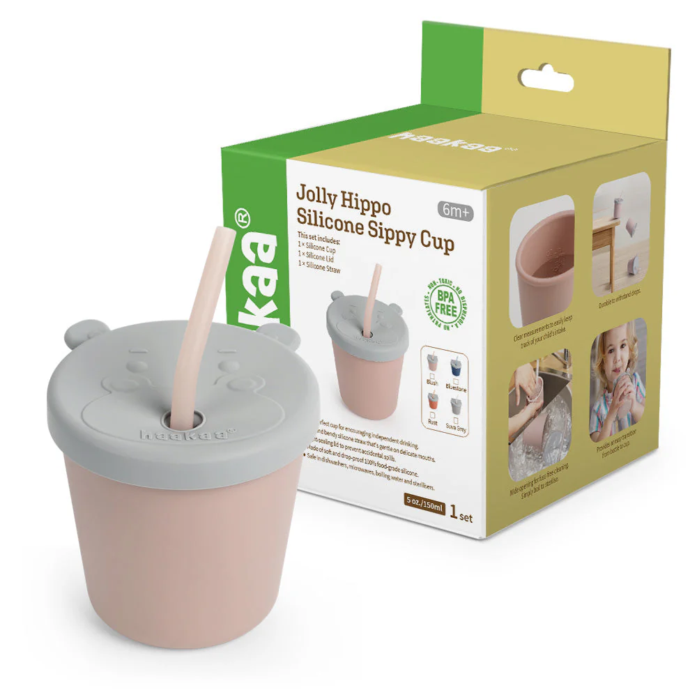 Haakaa Jolly Hippo Silicone Sippy Cup 1 pk - Image 11