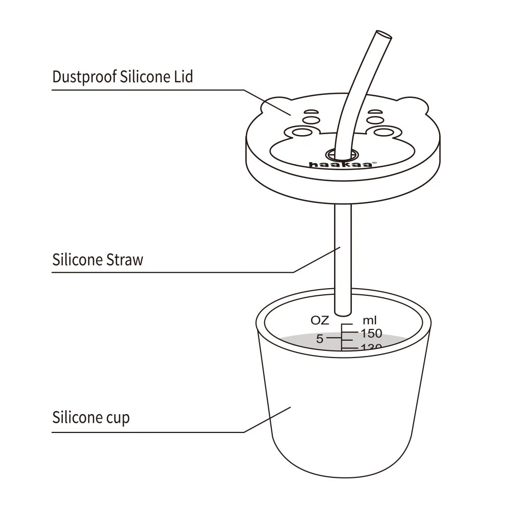 Haakaa Jolly Hippo Silicone Sippy Cup 1 pk - Image 12