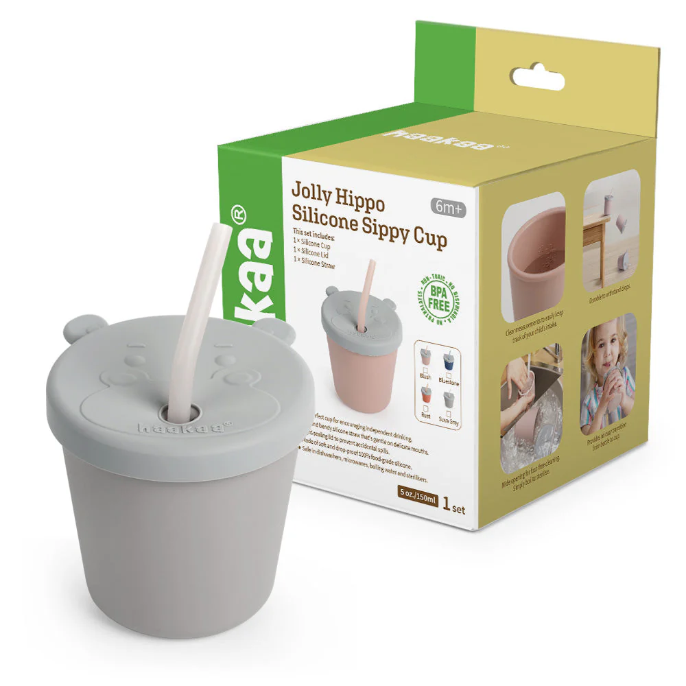 Haakaa Jolly Hippo Silicone Sippy Cup 1 pk - Image 15