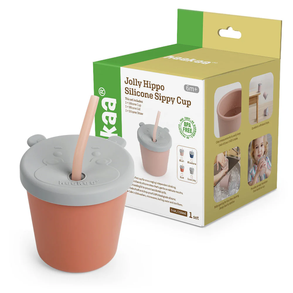 Haakaa Jolly Hippo Silicone Sippy Cup 1 pk - Image 17