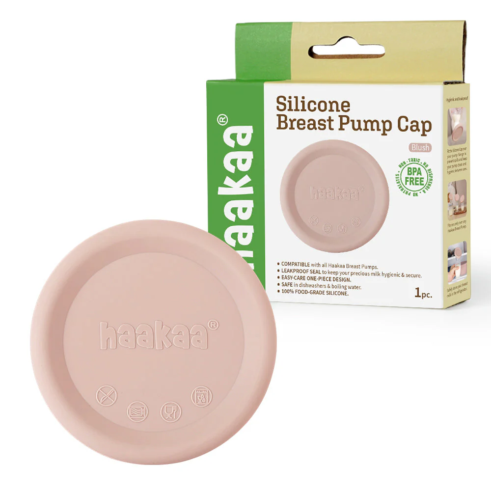 Haakaa Silicone Breast Pump Lid (1 pk) - Blush - Image 4
