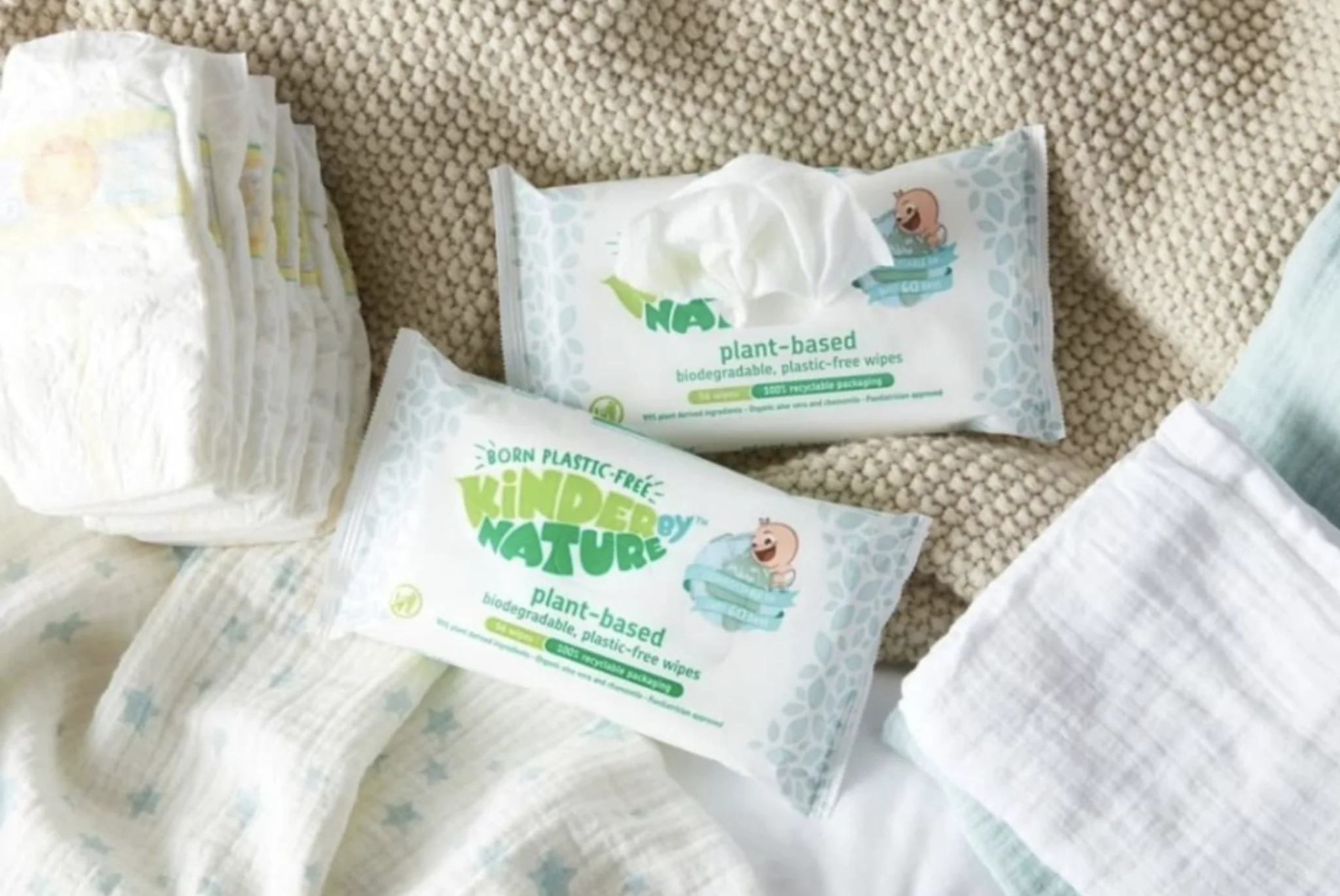 Kinder by Nature 100% Biodegradable Plant-Based Baby Wipes - 672 Count (12 packs of 56 wipes) - Image 10