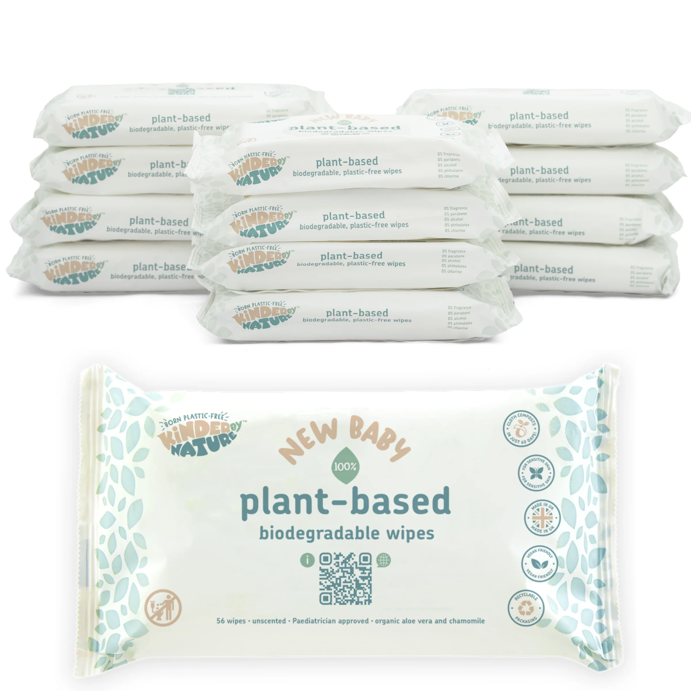 Kinder by Nature 100% Biodegradable Plant-Based Baby Wipes - 672 Count (12 packs of 56 wipes) - Image 15