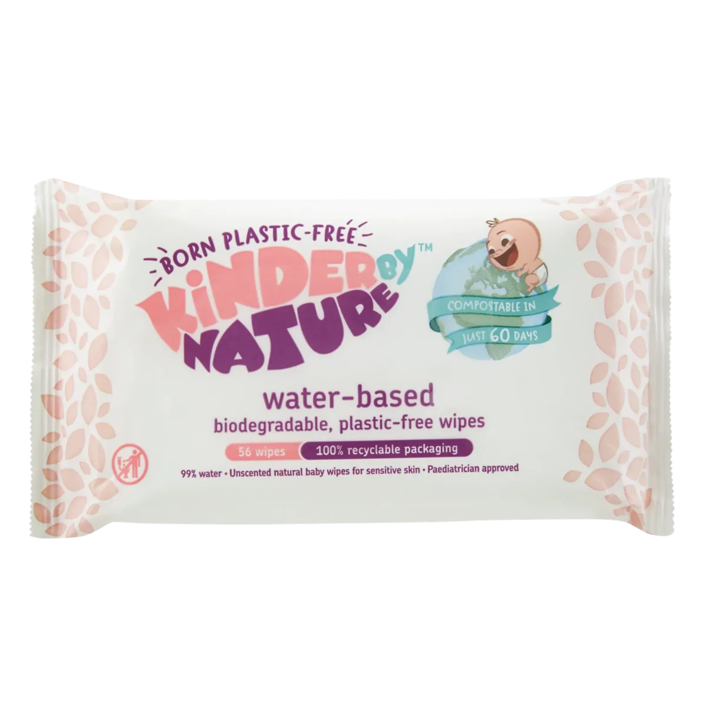Kinder by Nature 100% Biodegradable Water-Based Baby Wipes - 672 Count (12 packs of 56 wipes) - Image 3