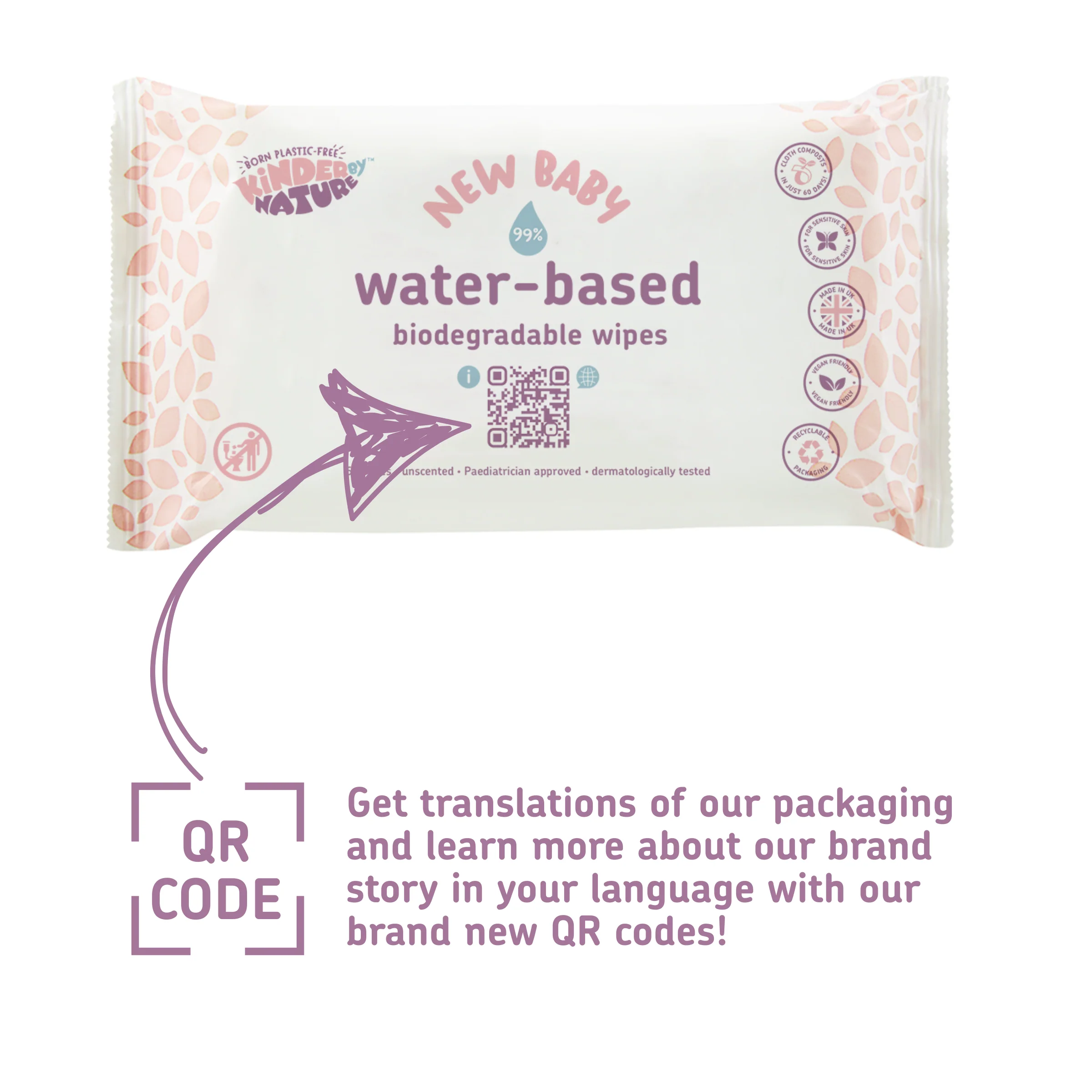Kinder by Nature 100% Biodegradable Water-Based Baby Wipes - 672 Count (12 packs of 56 wipes) - Image 4