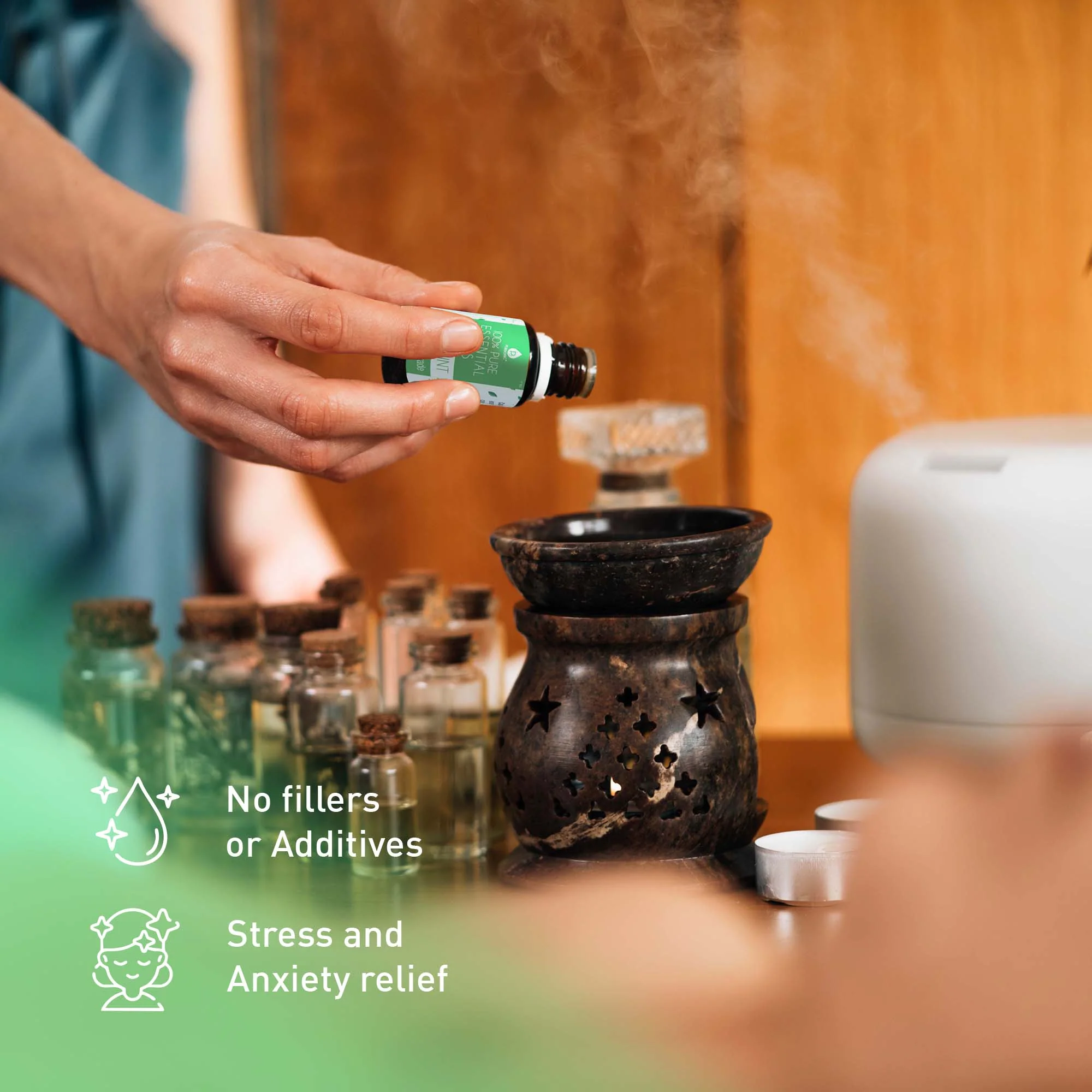 Pursonic Aromatherapy Bliss Set: Lava Stone Bracelet with 100% Pure Essential Oils - Image 3