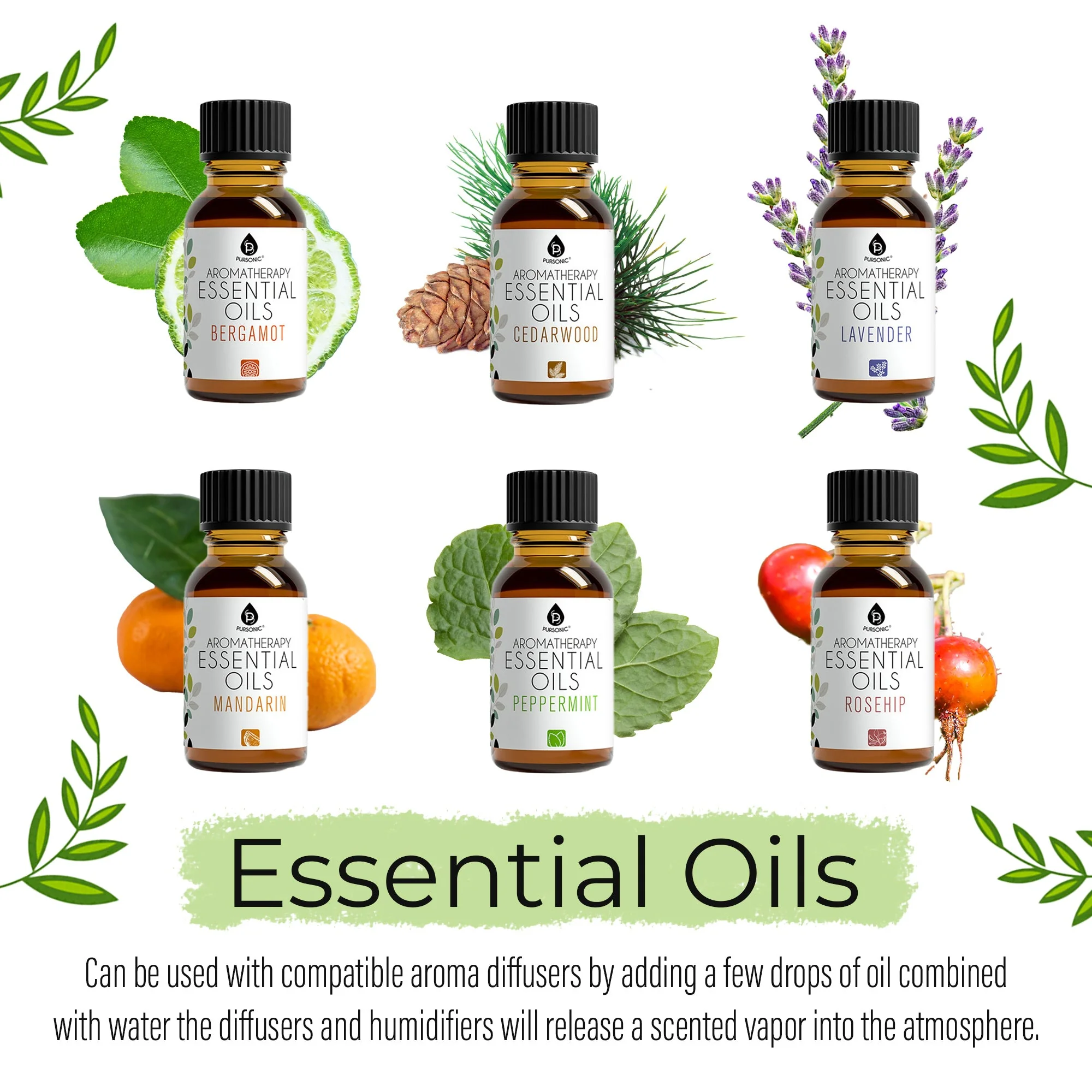 Pursonic Aromatherapy Lovers – Triple 14-Pack Essential Oils Collection - Image 4