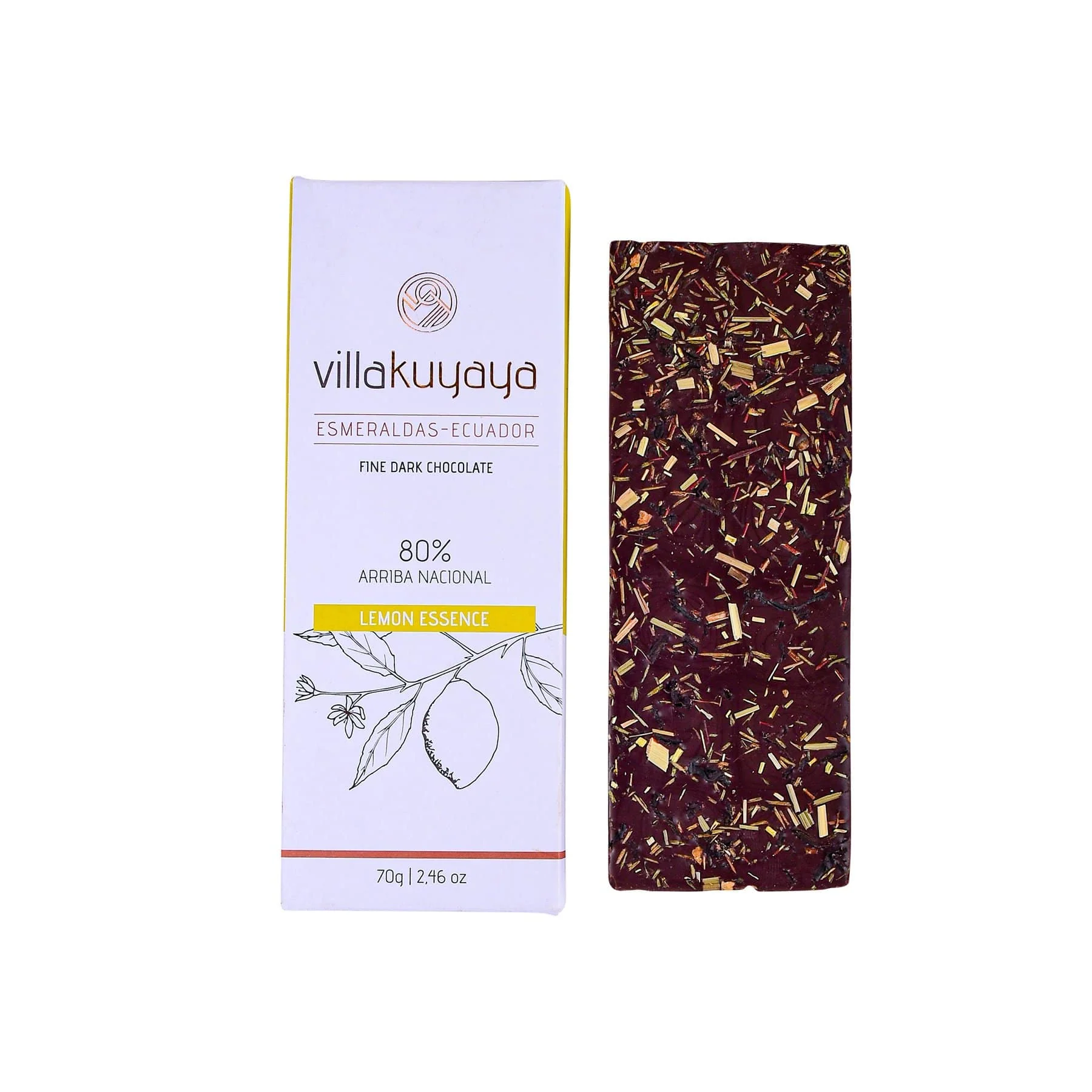 Villakuyaya Organic Dark Chocolate LEMON ESSENCE 80% (10 Pack) - Image 4