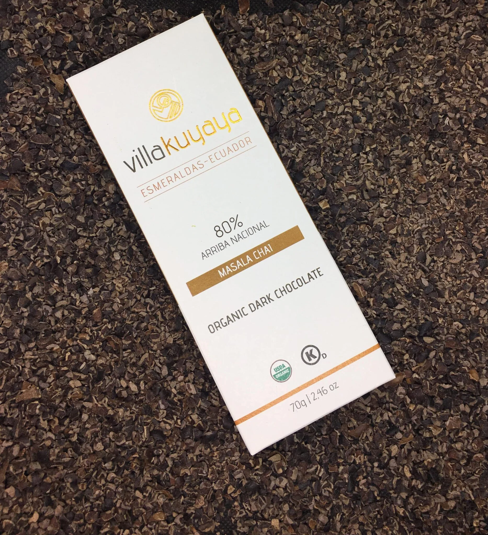 Villakuyaya Organic Dark Chocolate MASALA CHAI 80% (10 Pack) - Image 3