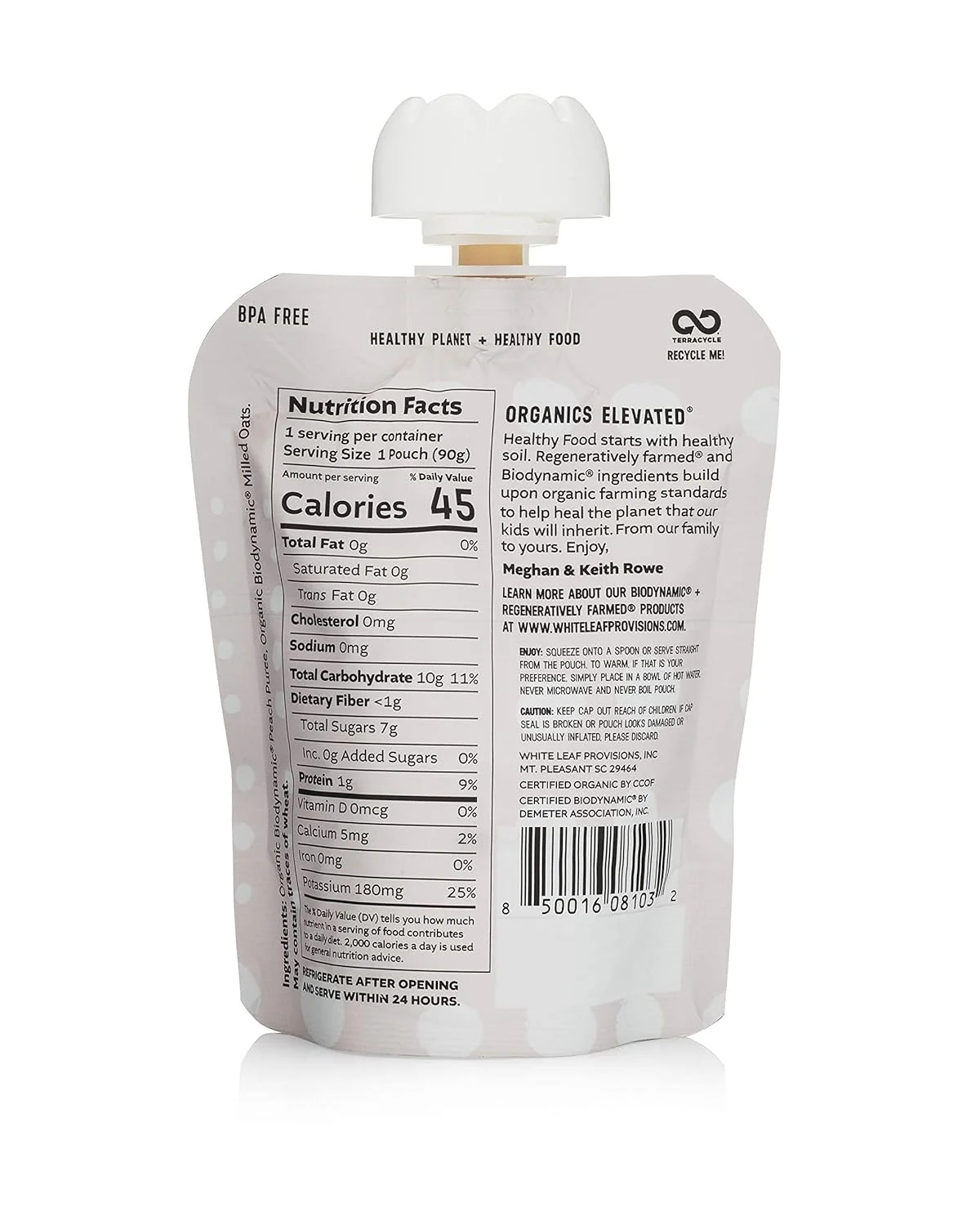 White Leaf Provisions Peach & Oat 90 Grm, Pack of 6 - Image 3