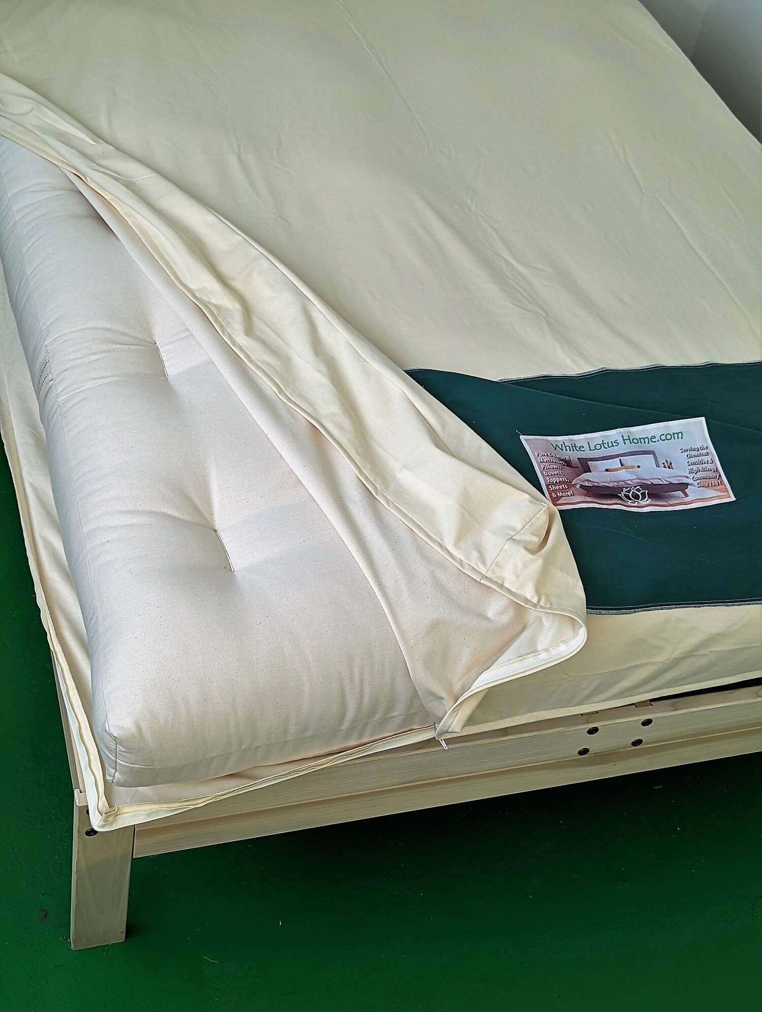 White Lotus Waterproof Organic Cotton Mattress Protector - Image 8