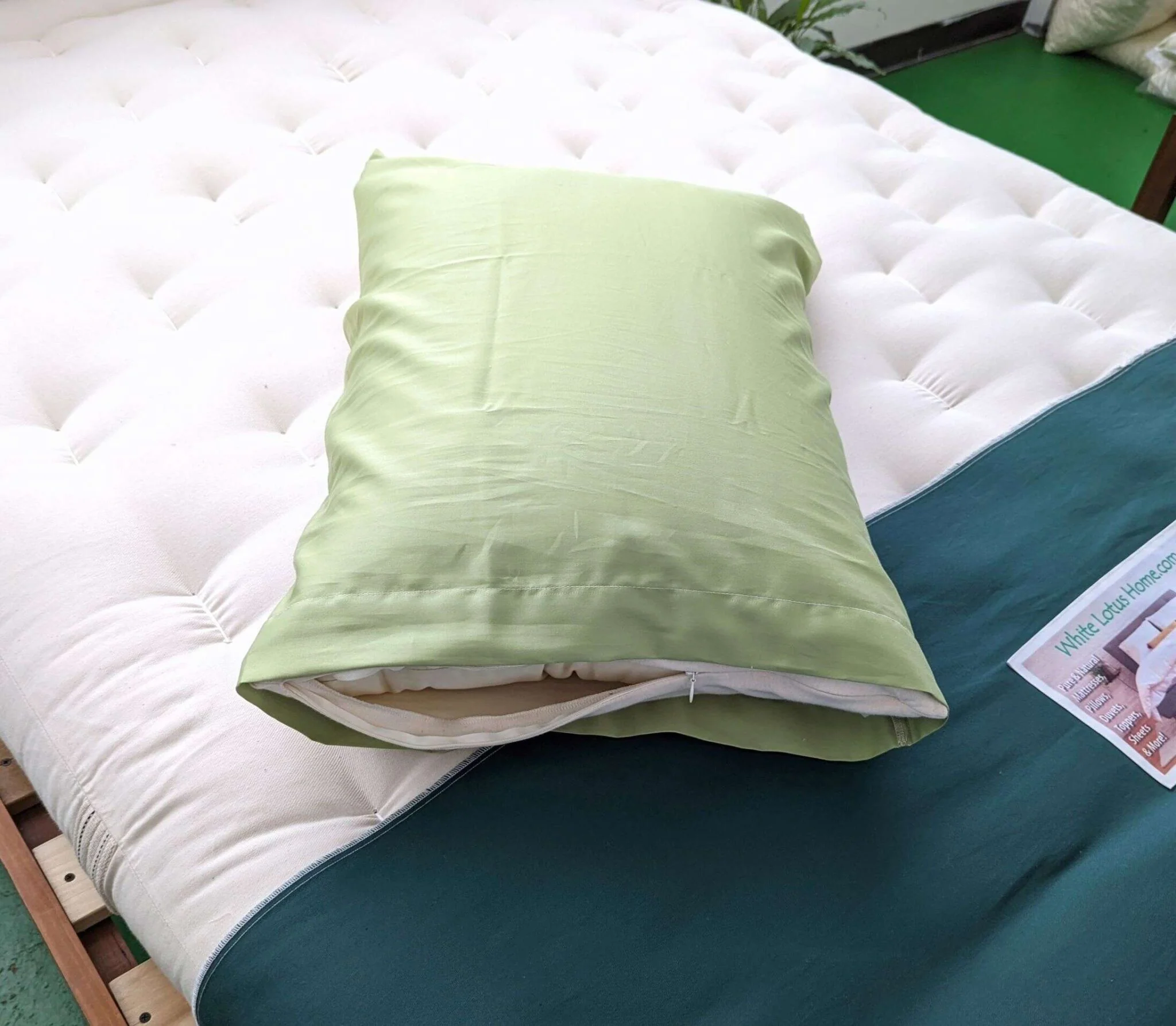 White Lotus Waterproof Organic Cotton Pillow Protector - Image 4