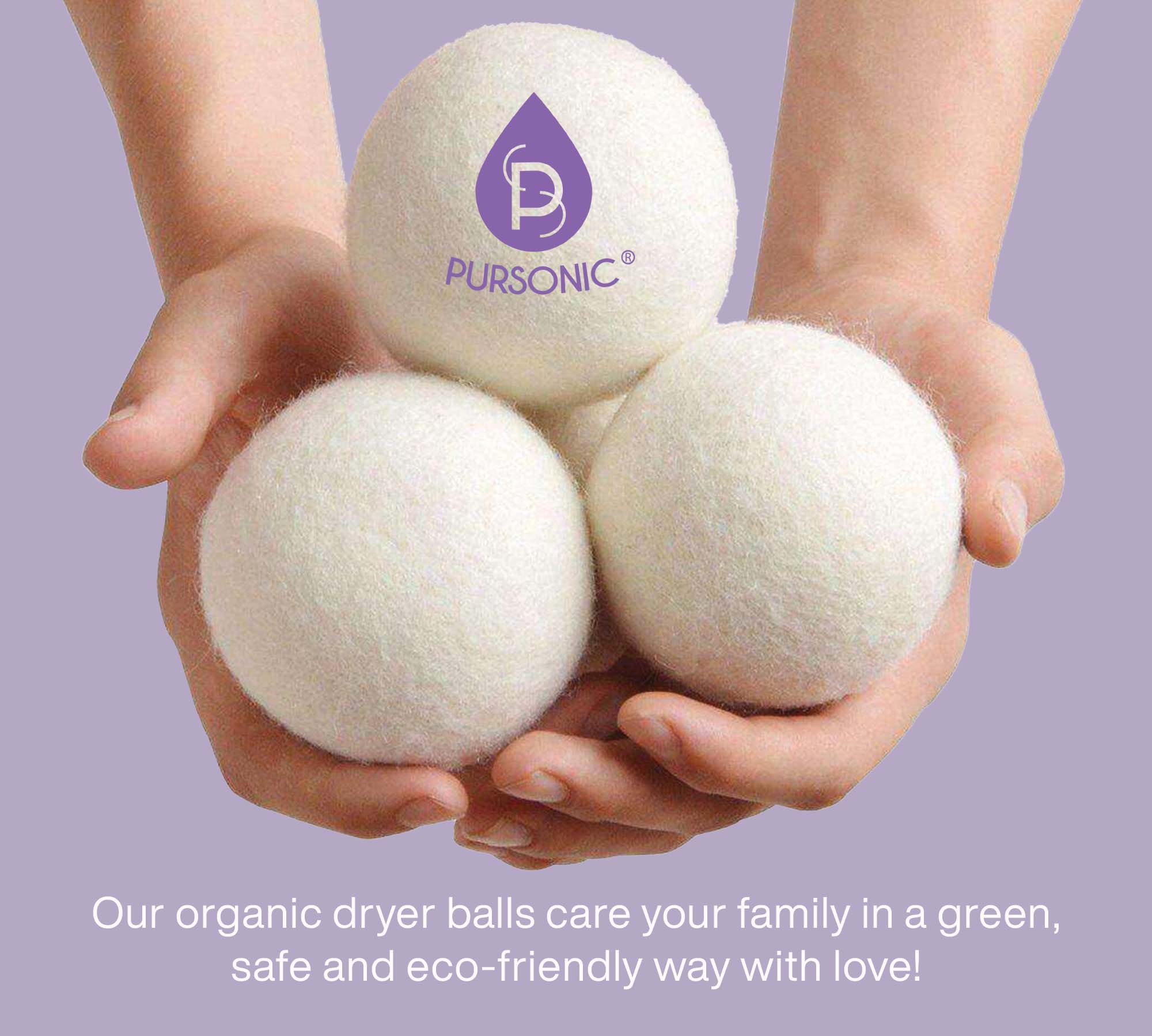 Pursonic Wool Dryer Balls Bundle - Reusable Laundry Balls Made from Pure New Zealand Wool - Includes Lavender & Peppermint Oils - Image 5